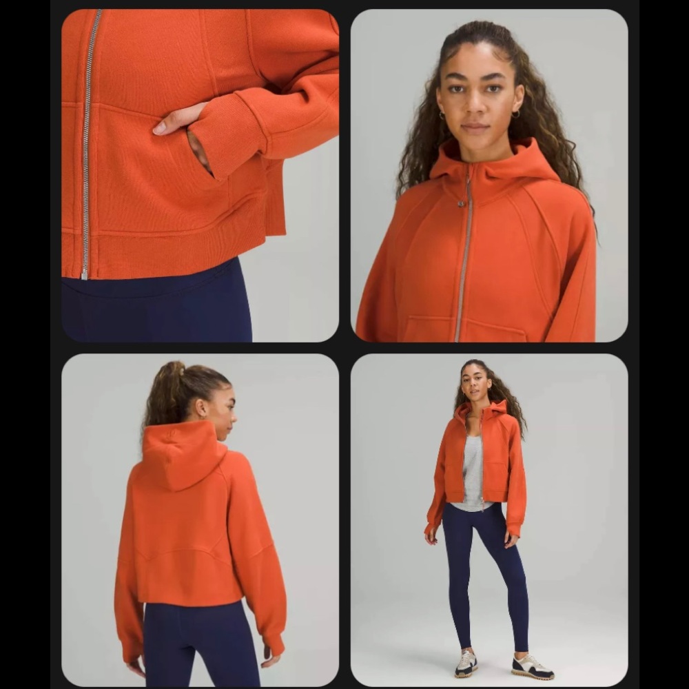 🧡LULULEMON OVERSIZED SCUBA FULL ZIP HOODIE/JACKET-CANYON ORANGE-XL/XXL🧡 - Picture 2 of 8